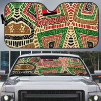 Darfur Sudan Auto Sun Shade with Red Green Beige Tribal Pattern - Wonder Print Shop