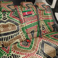 Darfur Sudan Back Car Seat Cover with Red Green Beige Tribal Pattern - Wonder Print Shop
