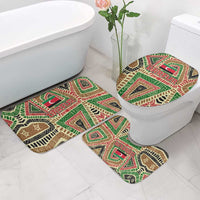 Darfur Sudan Bathroom Set with Red Green Beige Tribal Pattern - Wonder Print Shop