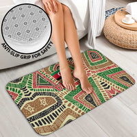 Darfur Sudan Bathroom Set with Red Green Beige Tribal Pattern - Wonder Print Shop