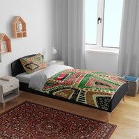 Darfur Sudan Bedding Set with Red Green Beige Tribal Pattern - Wonder Print Shop