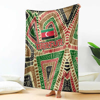 Darfur Sudan Blanket with Red Green Beige Tribal Pattern - Wonder Print Shop