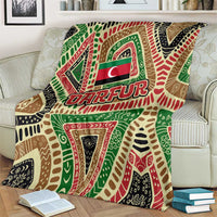 Darfur Sudan Blanket with Red Green Beige Tribal Pattern - Wonder Print Shop