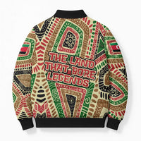 Darfur Sudan Bomber Puffer Jacket with Red Green Beige Tribal Pattern - Wonder Print Shop
