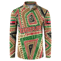 Darfur Sudan Button Sweatshirt with Red Green Beige Tribal Pattern - Wonder Print Shop