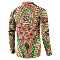 Darfur Sudan Button Sweatshirt with Red Green Beige Tribal Pattern - Wonder Print Shop