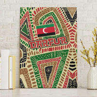 Darfur Sudan Canvas Wall Art with Red Green Beige Tribal Pattern - Wonder Print Shop