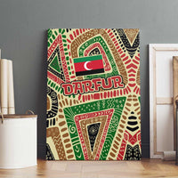 Darfur Sudan Canvas Wall Art with Red Green Beige Tribal Pattern - Wonder Print Shop