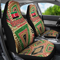Darfur Sudan Car Seat Cover with Red Green Beige Tribal Pattern - Wonder Print Shop