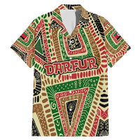Darfur Sudan Family Matching Mermaid Dress and Hawaiian Shirt with Red Green Beige Tribal Pattern - Wonder Print Shop