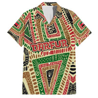 Darfur Sudan Family Matching Puletasi and Hawaiian Shirt with Red Green Beige Tribal Pattern - Wonder Print Shop
