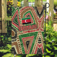 Darfur Sudan Garden Flag with Red Green Beige Tribal Pattern - Wonder Print Shop