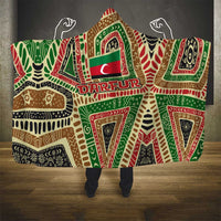 Darfur Sudan Hooded Blanket with Red Green Beige Tribal Pattern - Wonder Print Shop