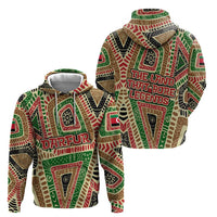Darfur Sudan Hoodie with Red Green Beige Tribal Pattern - Wonder Print Shop
