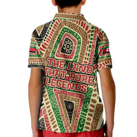 Darfur Sudan Kid Polo Shirt with Red Green Beige Tribal Pattern - Wonder Print Shop