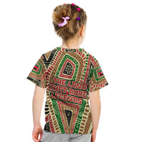 Darfur Sudan Kid T Shirt with Red Green Beige Tribal Pattern - Wonder Print Shop