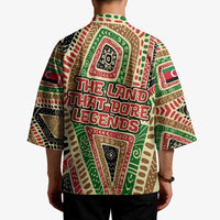 Darfur Sudan Kimono with Red Green Beige Tribal Pattern - Wonder Print Shop