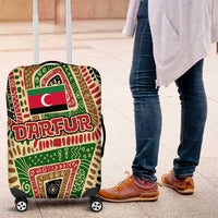 Darfur Sudan Luggage Cover with Red Green Beige Tribal Pattern - Wonder Print Shop