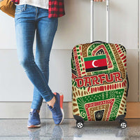 Darfur Sudan Luggage Cover with Red Green Beige Tribal Pattern - Wonder Print Shop