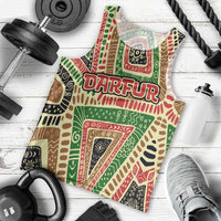 Darfur Sudan Men Tank Top with Red Green Beige Tribal Pattern - Wonder Print Shop