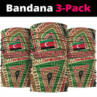 Darfur Sudan Neck Gaiter with Red Green Beige Tribal Pattern - Wonder Print Shop