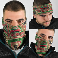 Darfur Sudan Neck Gaiter with Red Green Beige Tribal Pattern - Wonder Print Shop