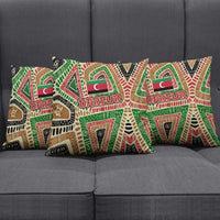 Darfur Sudan Pillow Cover with Red Green Beige Tribal Pattern - Wonder Print Shop