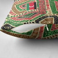 Darfur Sudan Pillow Cover with Red Green Beige Tribal Pattern - Wonder Print Shop