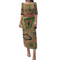 Darfur Sudan Puletasi with Red Green Beige Tribal Pattern - Wonder Print Shop