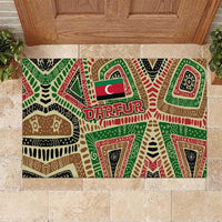 Darfur Sudan Rubber Doormat with Red Green Beige Tribal Pattern - Wonder Print Shop