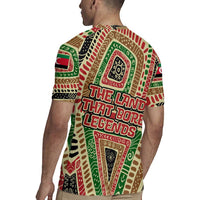 Darfur Sudan Rugby Jersey with Red Green Beige Tribal Pattern - Wonder Print Shop