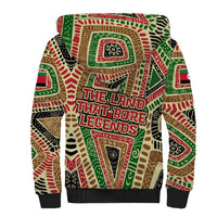 Darfur Sudan Sherpa Hoodie with Red Green Beige Tribal Pattern - Wonder Print Shop