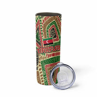 Darfur Sudan Skinny Tumbler with Red Green Beige Tribal Pattern - Wonder Print Shop