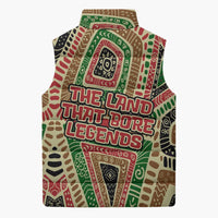 Darfur Sudan Sleeveless Puffer Jacket with Red Green Beige Tribal Pattern - Wonder Print Shop