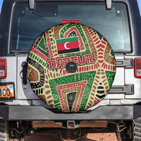 Darfur Sudan Spare Tire Cover with Red Green Beige Tribal Pattern - Wonder Print Shop