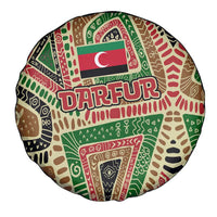 Darfur Sudan Spare Tire Cover with Red Green Beige Tribal Pattern - Wonder Print Shop