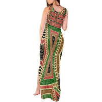 Darfur Sudan Tank Maxi Dress with Red Green Beige Tribal Pattern - Wonder Print Shop
