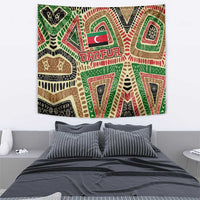 Darfur Sudan Tapestry with Red Green Beige Tribal Pattern - Wonder Print Shop