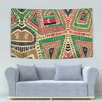 Darfur Sudan Tapestry with Red Green Beige Tribal Pattern - Wonder Print Shop