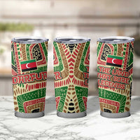 Darfur Sudan Tumbler Cup with Red Green Beige Tribal Pattern - Wonder Print Shop