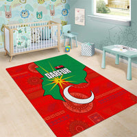 Darfur Sudan Area Rug with Red Green Yellow Crescent Star - Wonder Print Shop