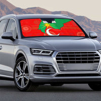 Darfur Sudan Auto Sun Shade with Red Green Yellow Crescent Star - Wonder Print Shop