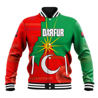 Darfur Sudan Baseball Jacket with Red Green Yellow Crescent Star - Wonder Print Shop