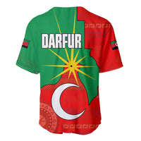 Darfur Sudan Baseball Jersey with Red Green Yellow Crescent Star - Wonder Print Shop