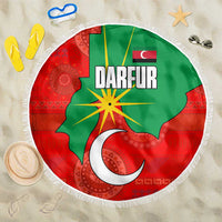 Darfur Sudan Beach Blanket with Red Green Yellow Crescent Star - Wonder Print Shop