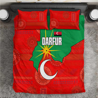 Darfur Sudan Bedding Set with Red Green Yellow Crescent Star - Wonder Print Shop