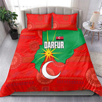 Darfur Sudan Bedding Set with Red Green Yellow Crescent Star - Wonder Print Shop