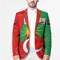 Darfur Sudan Blazer with Red Green Yellow Crescent Star - Wonder Print Shop