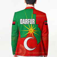 Darfur Sudan Blazer with Red Green Yellow Crescent Star - Wonder Print Shop