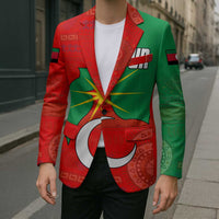 Darfur Sudan Blazer with Red Green Yellow Crescent Star - Wonder Print Shop